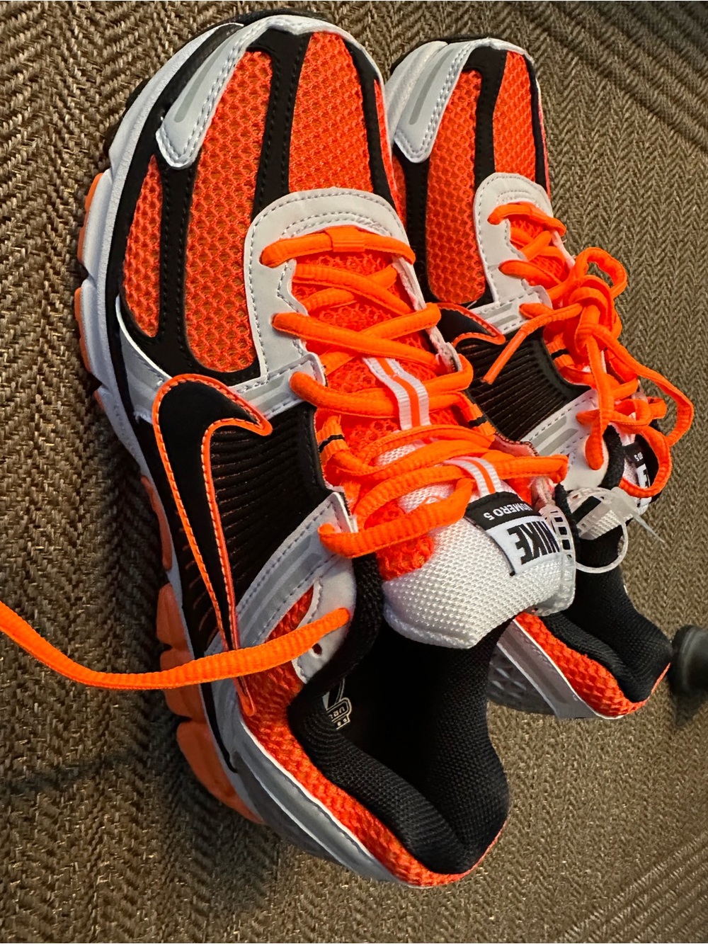 Nike Zoom Vomero 5 in the "Total Orange/Black/White"
